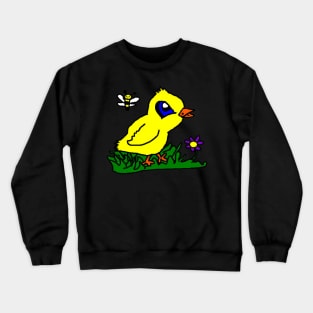 Yellow Chick and bumble bee Crewneck Sweatshirt